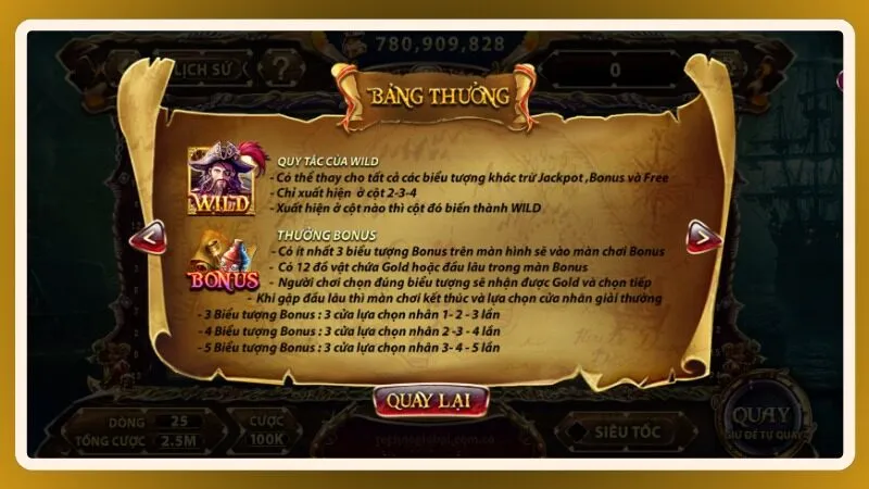 Các cuộn xoay đồng thời để tạo thành tổ hợp biểu tượng thưởng